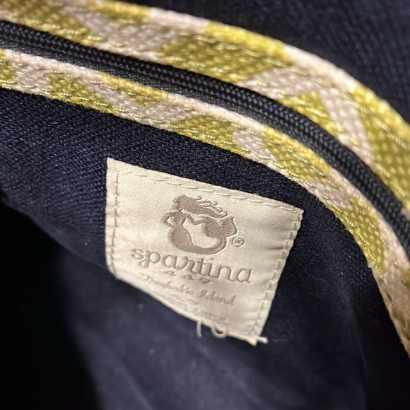 LNWOT Spartina 449 Heyward Alljoy Satchel w/linen side panels & interior. - Picture 6 of 11